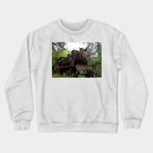 Abandoned steam loco in Greece Crewneck Sweatshirt